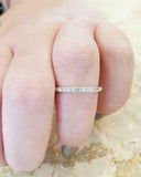 1ct Round Cut Diamond Wedding Band Half Eternity Stackable 18k White Gold Finish