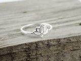 Flower Instead of Solitaire Engagement Ring 14k White Gold Finish