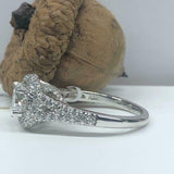 1.77ct Round Diamond Engagement Ring Split Shank Dual Halo 14k White Gold Finish