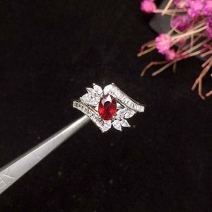 4ct Oval Cut Pink Ruby Engagement Ring Cocktail Bypass 14k White Gold Finish