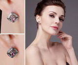 2ct Stud Earrings Oval Cut Pink Sapphire Elegant Partywear 14k White Gold Finish