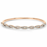 5ct Round Cut Diamond Wave Twist Women Cuff Bangle Bracelet 14K Rose Gold Finish