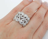 4ct Round Diamond Art Deco Infinity Design Engagement Ring 14k White Gold Finish