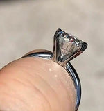 1Ct Oval Cut Diamond Four Prong Solitaire Engagement Ring 14K White Gold Finish