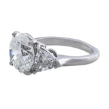 3Ct Round Trillion Cut Diamond Three Stone Solitaire Ring 14K White Gold Finish