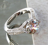 2ct Round Brilliant Cut Diamond Engagement Ring 14k White Gold Finish Solitaire