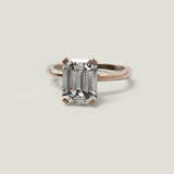 2.3ct Emerald Cut VVS1D Diamond Engagement Ring Solitaire 14k Rose Gold Finish