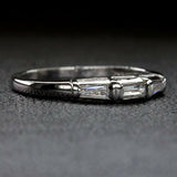 1Ct Baguette Cut Diamond Trilogy Minimalist Engagement Ring 14K White Gold Over