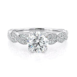 2.2ct Round Cut Diamond Infinity Vintage Engagement Ring 14k White Gold Finish