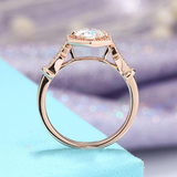 1.3ct Round Cut Diamond Engagement Ring Vintage Art Deco 14k Rose Gold Finish