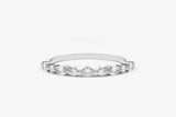 1ct Wedding Band Marquise Cut Diamond Minimalist Design 14k White Gold Finish