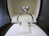 1ct Round Moissanite Heart Prong Solitaire Engagement Ring 14k White Gold Plated