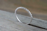 0.2ct Baguette Diamond Wedding Band 14k White Gold Finish Dainty Thin Minimalist