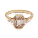 2ct Emerald Cut Champagne Diamond Engagement Ring 14k YellowGold Over Bridal Set