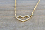 1.5ct Round Diamond Heart Shape Open Design Pendant Chain 14k YellowGold Finish