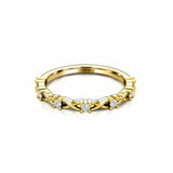 Stackable Petite Infinity Wedding Band 0.15ct Round Diamond 14k YellowGold Over