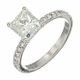 1.2ct Princess Cut Diamond Engagement Ring Classic Solitaire 14k White Gold Over