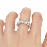 6Ct Pear Cut Diamond Alternating Iced Wedding Band Ring 14K White Gold Finish