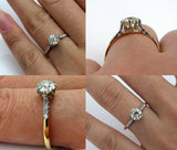 1.5Ct Round Diamond Petite Slim Solitaire Engagement Ring 14K Yellow Gold Finish