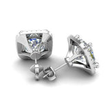 1ct Cushion Cut Diamond Solitaire Halo Stud Women Earrings 14k White Gold Finish