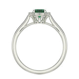 2ct Oval Cut Emerald Engagement Ring Diamond Halo Solitaire 14k White Gold Over