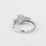 2.9ct Oval Cut Diamond Engagement Ring Trilogy Solitaire 14k White Gold Finish