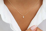 0.5ct Diamond Pendant with Chain Round Cut Star Design 14k Yellow Gold Finish