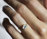 1.2ct Princess Cut Blue Aquamarine Engagement Ring Stylish 14k Yellow Gold Over