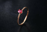 0.5Ct Oval Cut Pink Ruby Solitaire Petite Engagement Ring 14K Rose Gold Finish