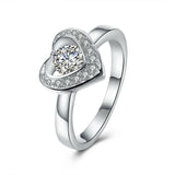 2ct Round Cut Diamond Engagement Ring 14k WhiteGold Finish Heart Shape Solitaire