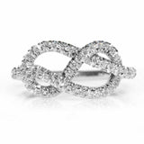 1.4ct Round Cut Diamond Engagement Ring Infinity Love Knot 14k White Gold Finish