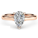 1ct Pear Cut VVS1 Diamond Engagement Ring 14k Rose Gold Finish Classic Solitaire