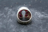 2.3ct Engagement Ring Round Cut Pink Ruby Horse Shoe 14k White Gold Finish