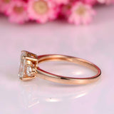 2ct Oval Cut Diamond Engagement Ring Round Accents Trilogy 14k Rose Gold Finish