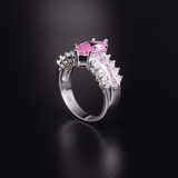 3ct Marquise Cut Pink Sapphire Engagement Ring 14k White Gold Finish Cocktail