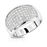 6.5ct Round DVVS1 Diamond Oval Cluster Men Engagement Ring 14K White Gold Over