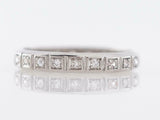 0.22ct Round Cut Diamond Wedding Band Vintage Full Eternity 14k WhiteGold Finish