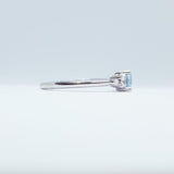 0.7ct Round Blue Aquamarine Diamond Accents Engagement Ring 14k White Gold Over