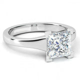 1.5ct Princess Cut VVS1D Diamond Solitaire Engagement Ring 14k Gold Finish New