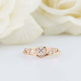 0.5ct Round Cut VVS1D Diamond Engagement Ring Crown Design 14k Rose Gold Finish