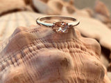 1.2ct Engagement Ring Oval Cut Peach Morganite Solitaire 14k White Gold Finish