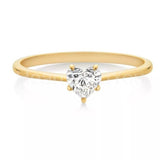 0.2ct Heart Cut Simulated Diamond 4 Prong Solitaire Ring 14k Yellow Gold Plated