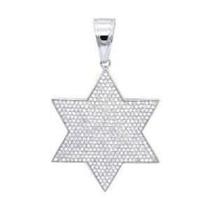 4Ct Round Cut DVVS1 Diamond Star of David Pendant 14K White Gold Finish NO CHAIN