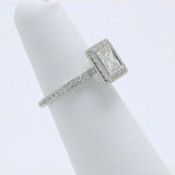 2ct Princess Cut Diamond Engagement Ring Halo Round Accent 14k White Gold Finish