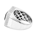 5Ct Round Cut Black Diamond Statement Men Wedding Band 14K White Gold Finish