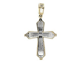 0.4ct Round Cut VVS1 Diamond Designer Cross Charm Pendant 14k Yellow Gold Finish