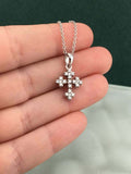 0.6ct Round Cut VVS1D Diamond Jesus Cross Pendant with Chain 14k White Gold Over