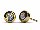 0.5ct Round Cut VVS1 Diamond Classic Covered Stud Earrings Women 14k Gold Finish