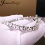 8ct Round Cut Moissanite Stylish PartyWear Tennis Bracelet 14k White Gold Plated