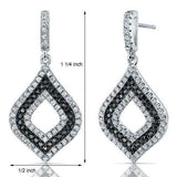 5Ct Round Cut Black & White Diamond Stylish Drop Earrings 14K White Gold Finish